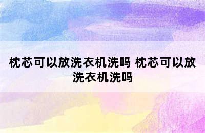 枕芯可以放洗衣机洗吗 枕芯可以放洗衣机洗吗